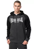 Bluzy męskie - Lonsdale Męska bluza z kapturem z zamkiem błyskawicznym, normalny krój, GLENTRUAN, Marl Anthra/Black/White, XXL, 117473 - miniaturka - grafika 1