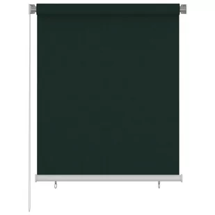 vidaXL Roleta zewnętrzna, 120x140 cm, ciemnozielona, HDPE - Rolety - miniaturka - grafika 1