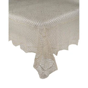 Obrus Owalny 140 x 260 Szydełkowy wz. 021 Beż - Obrusy i serwetki - miniaturka - grafika 1