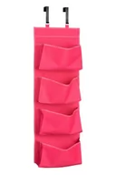 Kosmetyczki, organizery i kuferki - Premier Housewares Premier Housewares 4 kieszenie na drzwi Hot Pink 4 zwierzęta wiszący organizer z poliestru, różowy, 10 x 34 x 90 - miniaturka - grafika 1