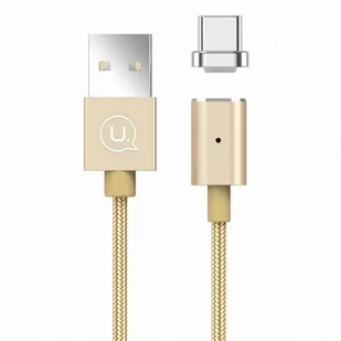 USAMS Kabel magnetyczny pleciony U-Link US-SJ143 USB-C 1.2m Fast Charge złoty - Kable USB - miniaturka - grafika 1