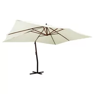 Parasole ogrodowe - Wiszący parasol z drewnianym słupkiem, 400x300 cm, piaskowy - miniaturka - grafika 1