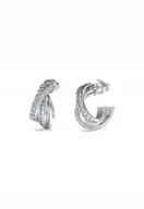 Kolczyki - Srebrne kolczyki Guess PERFECT koła plecione z kryształkami JUBE04066JW-RH - miniaturka - grafika 1