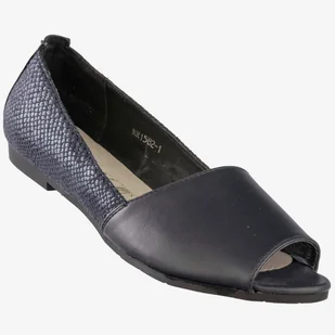 Baleriny Damskie Ekoskóra Buty Eleganckie Jezzi Granatowe MR1582-1 37 Granatowy - Baleriny - miniaturka - grafika 1