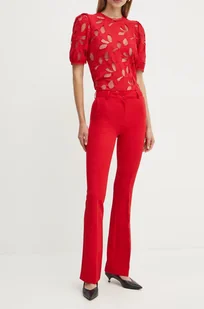 Silvian Heach spodnie REIF damskie kolor czerwony szerokie high waist GPA24007PA - Spodnie damskie - miniaturka - grafika 1
