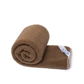 Koce - koc wełniany merynos tumbler brązowy 100x100 (+-5cm) - miniaturka - grafika 1