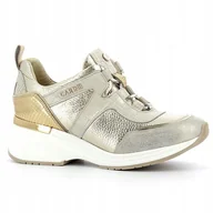 Półbuty damskie - Z��ote sneakersy CARINII B5787-F76 sk��ra koturn damskie r.38 - miniaturka - grafika 1