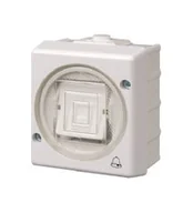 Gniazdka elektryczne - Karlik Senior biały przycisk IP44 - miniaturka - grafika 1