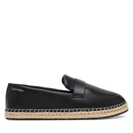 Espadryle damskie - Espadryle Calvin Klein Espadrille W/Ck Hw - Lth HW0HW02390 Czarny - miniaturka - grafika 1