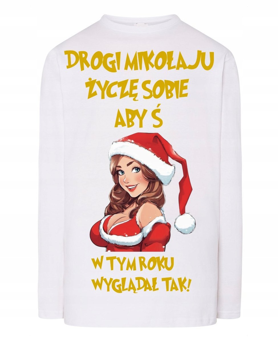 Longsleeve męski Świąteczny Drogi Mikołaju Życzę Sobie r.XXL
