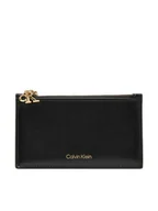 Portfele - Calvin Klein Etui na karty kredytowe Ck Zip Cardcase 6Cc LV04F1076G Czarny - miniaturka - grafika 1