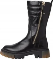 Kozaki damskie - MARCO TOZZI KOZAKI DAMSKIE CZARNE NA ZAMEK KLASYCZNE OCIEPLANE 37 Ż5E - miniaturka - grafika 1