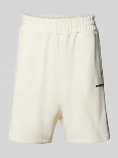 Szorty z dzianiny dresowej o kroju regular fit z nadrukiem z logo - Spodnie sportowe męskie - miniaturka - grafika 1
