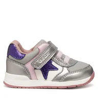 Buty dla dziewczynek - Sneakersy Geox B Rishon B560LA 0AJAS C1AG8 Srebrny - miniaturka - grafika 1