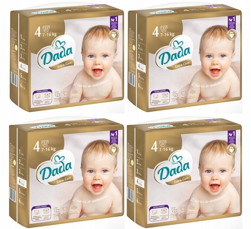 PIELUSZKI DADA 4 EXTRA CARE 7-16 kg 168 szt. ZAPAS