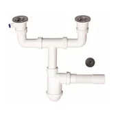 Syfony - Syfon zlewozmywakowy 2-komorowy sitko metalowe odpływ fi 50 XLEO - miniaturka - grafika 1