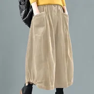 Spódnice - TEMU 1 Szt. Damska Swobodna Spodnia Spodnica Z Węzłów - Jednokolorowa, Szczegół Z Guzików, Poliestrowa, Regularna Długość, Wiosna/jesień, Bez Paska, - miniaturka - grafika 1