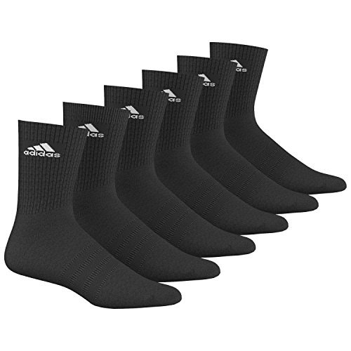 Adidas Unisex dzieci 3 paski załoga 6 par skarpety, czarny/biały, 9,5 K - 11,5 K UK (27-30 UE)
