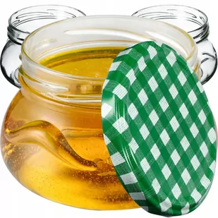 Słoiki Raja 300ml 50 szt. 82mm + wieczka "Zielona Krata" - Pojemniki kuchenne - miniaturka - grafika 1