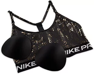 NIKE Dri Fit Indy Strpy Sparkle Biustonosz czarny/czarny/Dk Smoke Grey L - Biustonosze - miniaturka - grafika 1