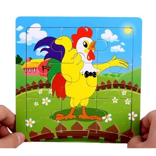 Drewniane Puzzle W Ramce Układanka Edukacyjna Kogut - Puzzle - miniaturka - grafika 1
