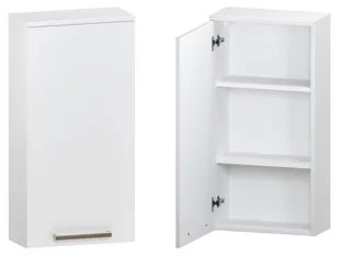 Szafka nad Pralkę ATH 45 cm D90 Lewa - Biały Mat - Uchwyty Stal Szczotkowana - Szafki łazienkowe - miniaturka - grafika 1