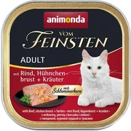 Mokra karma dla kotów - Animonda Vom Feinsten Classic Cat Smak: Wołowina, Pierś Z Kurczaka + Zioła 100G - miniaturka - grafika 1