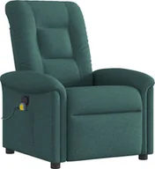Fotele - Rozkładany fotel masujący, ciemnozielony, obity tkaniną - miniaturka - grafika 1