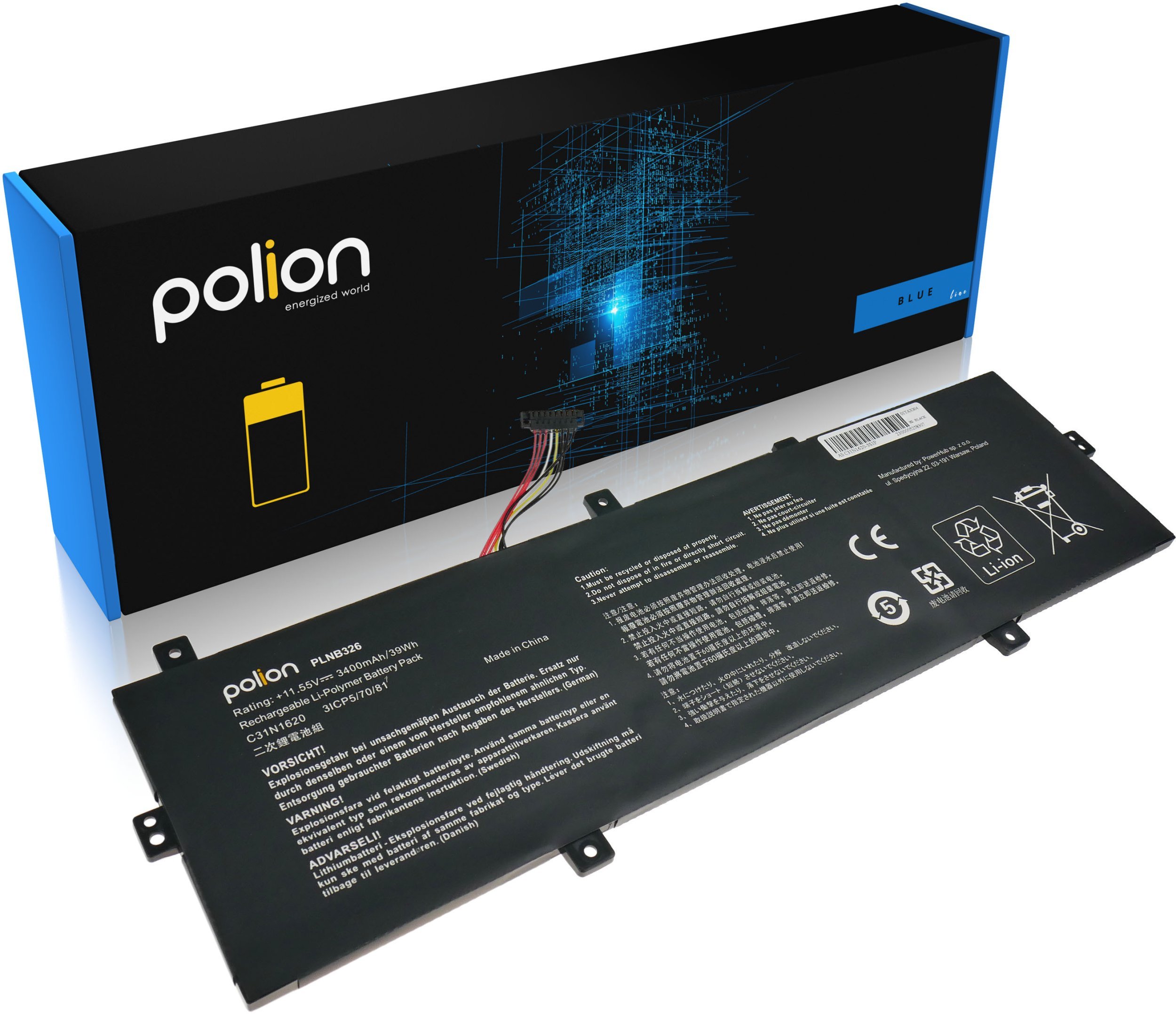 Bateria do laptopa ASUS C31N1620 ZenBook UX430U UX430UA 3400mAh