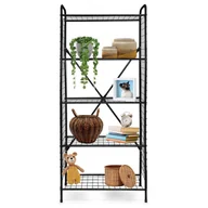 Regały - Vilde Regał Z 5 Półkami Metalowy Czarny 69X35X160 Cm - miniaturka - grafika 1
