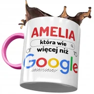 Kubki - Kubek Różowy Dla Amelii Żony Przyjaciółki z Nadrukiem ze Zdjęciem + Opakowanie na prezent (wzór 02) - miniaturka - grafika 1