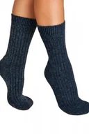 Skarpetki damskie - Noviti wełniane SW 001 W 02 granatowy melanż skarpetki damskie - miniaturka - grafika 1