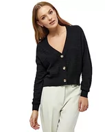 Swetry damskie - Peppercorn Damski kardigan z długim rękawem Ona z dekoltem w serek, 9000 Czarny, L - miniaturka - grafika 1