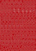 Zestawy piśmiennicze - Litery Samoprzylepne 2,5Cm Czerwone Mat Arkusz 225 Znaków - miniaturka - grafika 1