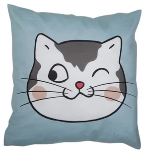 Poszewka dekoracyjna dziecięca Cute pet 40x40 kot zielony - Poszewki na poduszki - miniaturka - grafika 1