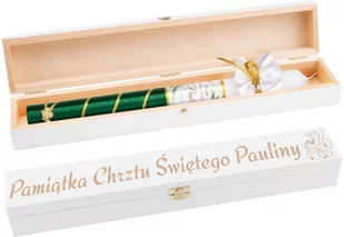 Świeca z szatką na chrzest ze zdjęciem dziecka oraz pudełkiem Model G25 - Dewocjonalia - miniaturka - grafika 1