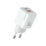 Ładowarki do telefonów - USAMS Ład. siec. 1xUSB+1xUSB-C PD30W 3A (only head) PD3.0 Fast Charging biały/white X-ron Series CC189TC02 (US-CC189) - miniaturka - grafika 1