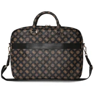 Torby na laptopy - Torba GUESS 4G Peony Front Pocket Zipper Triangle Logo 16 cali Czarny - miniaturka - grafika 1