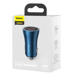 Baseus Golden Contactor Pro szybka ładowarka samochodowa 2x USB 40 W Quick Charge SCP FCP AFC niebieski (CCJD-A03) - Ładowarki samochodowe - miniaturka - grafika 5