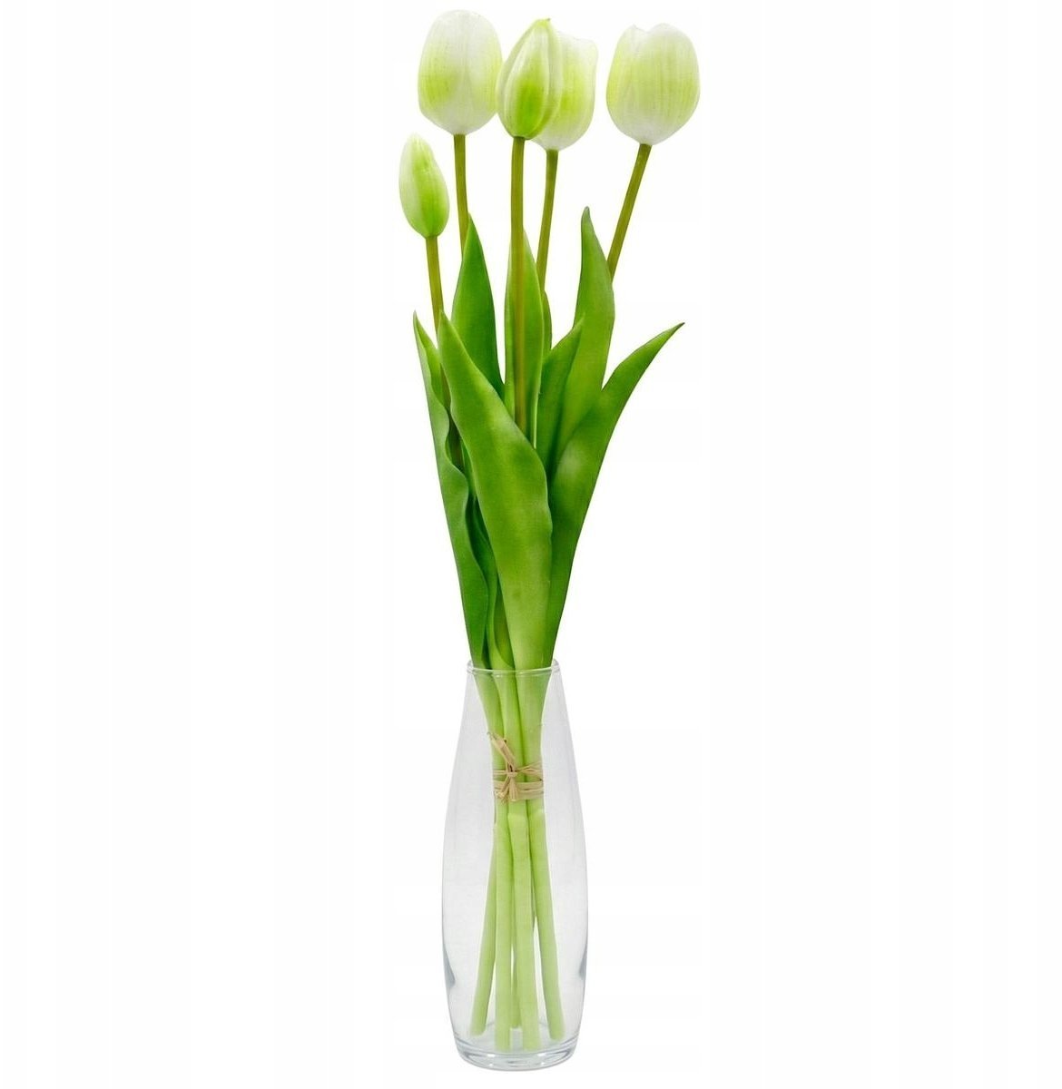 Saska Garden BUKIET 5 TULIPANÓW BIAŁYCH 39CM JAK ŻYWYCH DEKORACJA WIOSENNA