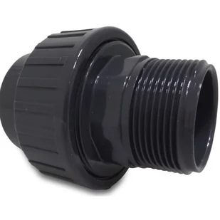 Profec Śrubunek przejściowy PVC-U 63 mm x 2" KW x GZ 10bar szary - Oczka wodne - miniaturka - grafika 1