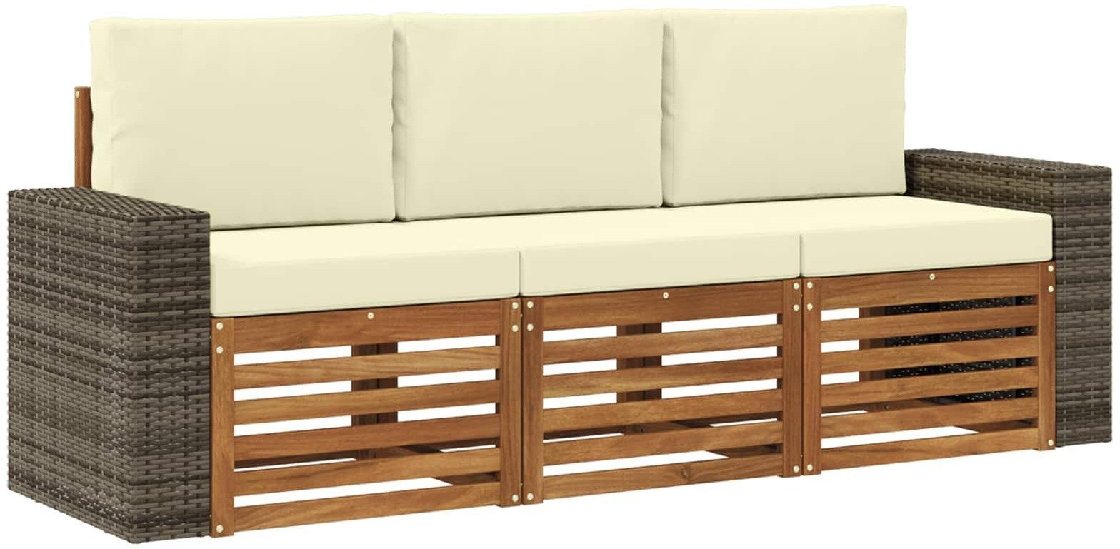 vidaXL Zestawy sof z poduszką 3 pcs Lite Drewno Akacji
