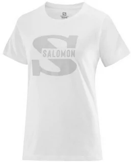 Koszulki sportowe damskie - Koszulka Salomon Outlife Big Logo W White - grafika 1