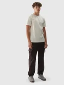 Spodnie męskie - Spodnie męskie trekkingowe 4F 4FWAW24TTROM0842-80S Brązowy - miniaturka - grafika 1