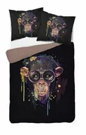 Pościel - Detexpol Pościel z mikrofibry 3D 160x200 Małpa czarna brązowa 4364 A mikro 28 - miniaturka - grafika 1