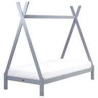 Łóżka dla dzieci i młodzieży - Łóżko dziecięce tipi drewniane 90 x 200 cm szare DEVAY - miniaturka - grafika 1