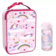 Lunch boxy - Zestaw Śniadaniowy Do Przedszkola Ion8 Unicorn Rainbows 12: Lunchbag I8Lbpunirain I Butelka Ion8 I8Rf350Ppuni - miniaturka - grafika 1