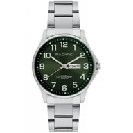 Zegarki męskie - Srebrny męski zegarek na bransolecie PACIFIC SMB-1073D-04 - miniaturka - grafika 1