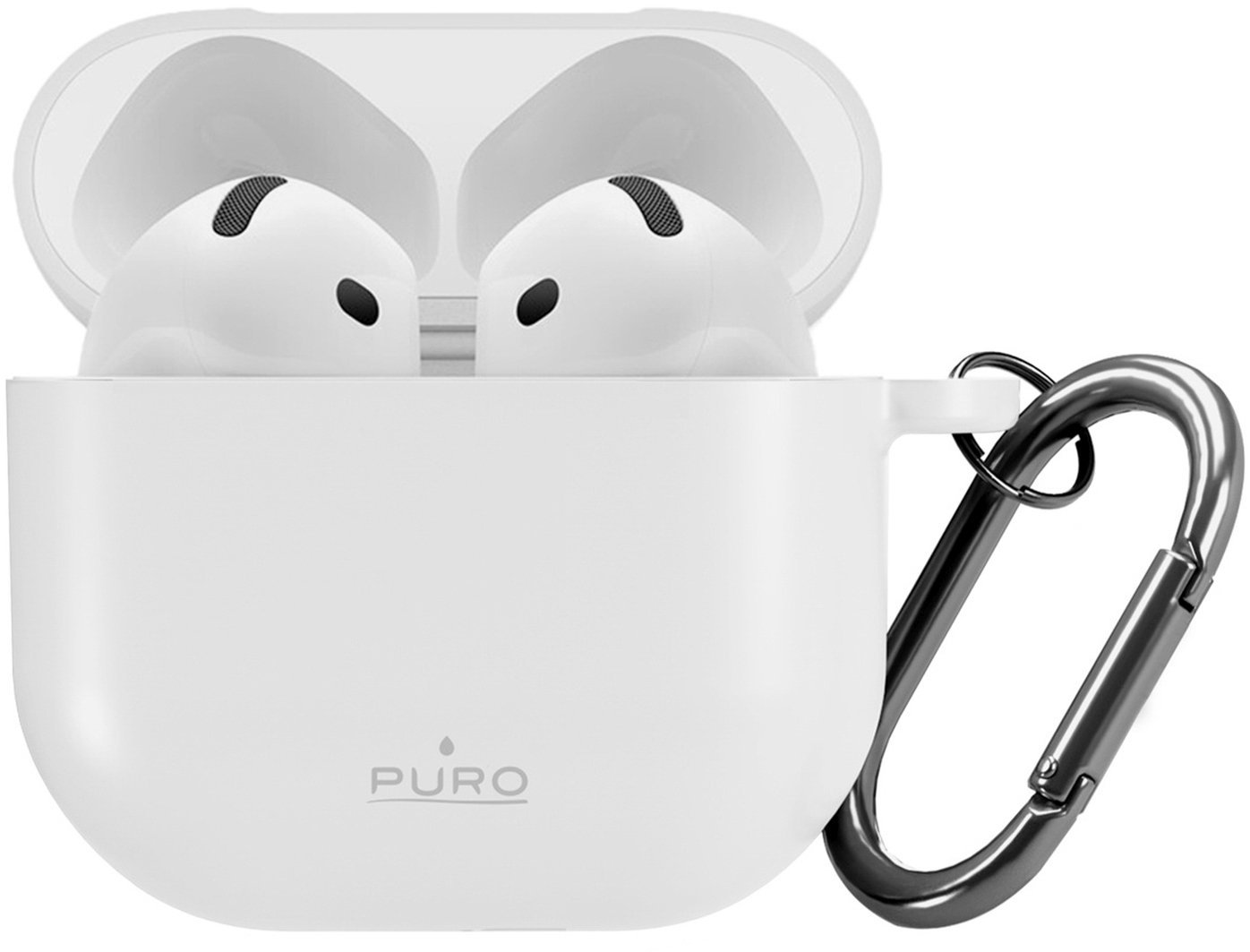 Puro Silikonowy pokrowiec etui na słuchawki Airpods 4 - białe