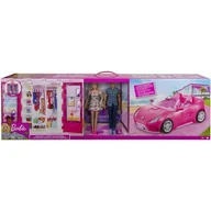 Lalki dla dziewczynek - Barbie Zestaw 3w1 szafa kabriolet lalki - miniaturka - grafika 1